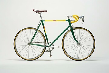 Isolated fixed-gear racing bike from the vintage 70s. Generative AI