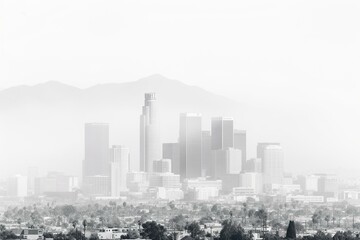 A white background image showing the Los Angeles cityscape. Generative AI