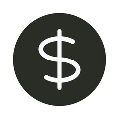 black dollar mark icon vector design