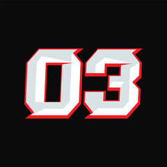 Number Racing 03 Design Vector