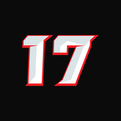 Number Racing 17 Design Vector
