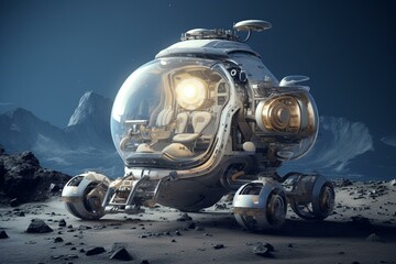 Moon exploration vehicle. Generative AI