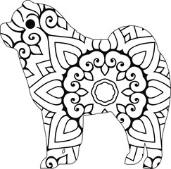 Dog Animal Mandala Coloring page