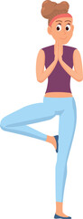 Young woman in yoga pose. Stretching exercise person