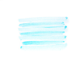 Abstract blue watercolors, brush stroked painting on white paper background for design, wallpaper, banner...