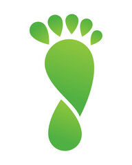 green carbon footprint vector illustration
