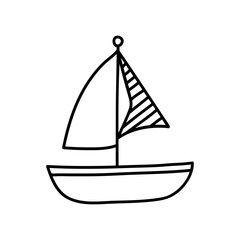 sailboat doodle icon