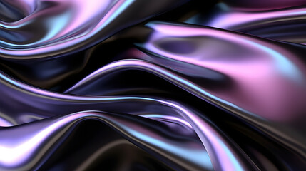 abstract background 3d render dark and black silk generative ai 