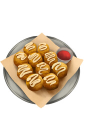 Mac & Cheese Balls Illustration