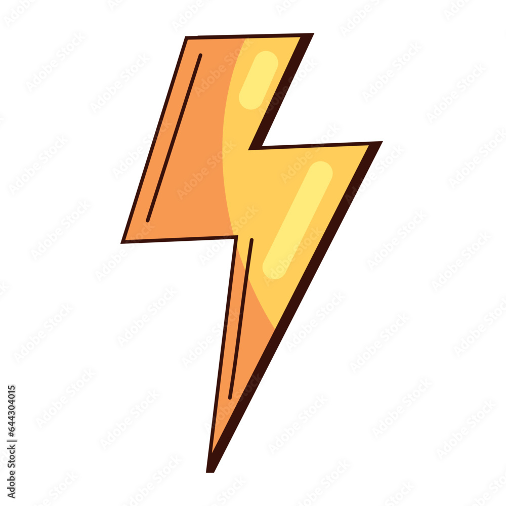 Wall mural lightning power retro icon