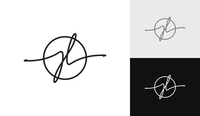 Handwritting letter JL logo design
