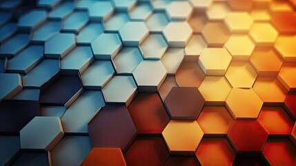 modern symmetrical hexagon arrangement with gradient color for wallpaper or background