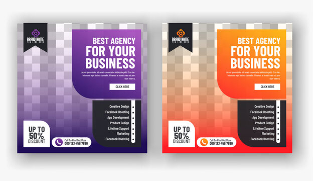 digital business marketing agency social media post and web banner template, business marketing agency social template