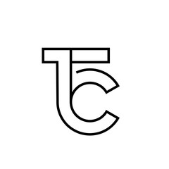 tc ct letter icon design illustration template