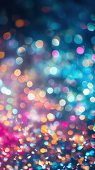 Obraz na płótnie Canvas Multicolor particles abstract background. Colorful bokeh effect. Glitter and elegant for Christmas.