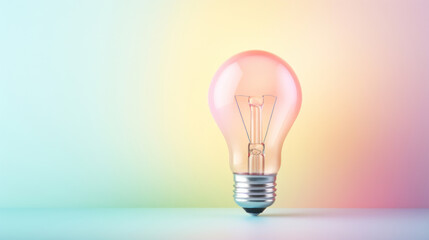 Lightbulb for creative and smart thinking idea concept, pastel background