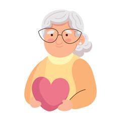 grandparents day granny with heart