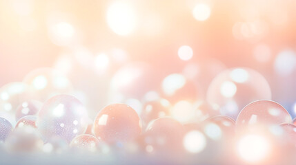 Fototapeta premium Abstract background of balloons. Pink floating bubbles. soft bokeh background.