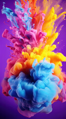 Obraz premium Rainbow colorsplash smoke ink on colorful background