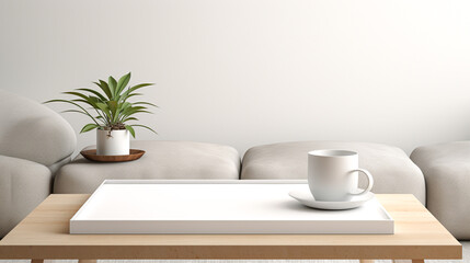 Fototapeta na wymiar Modern style coffee table Used to decorate websites, mockups, or elegant coffee tables.
