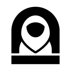 muslimah studies of islam religious activity solid icon