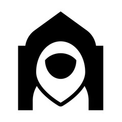 muslimah studies of islam religious activity solid icon