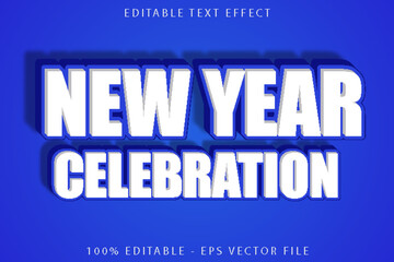 New Year Celebration Editable Text Effect Cartoon Style