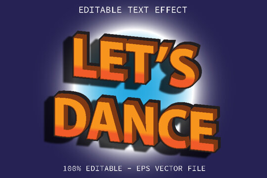 Lets Dance Editable Text Effect Cartoon Style