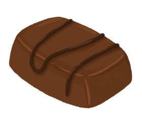 Chocolate filling hand drawn cartoon style isolated on a white background