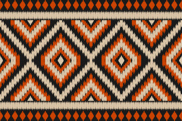 Carpet ethnic tribal pattern art. Ethnic ikat seamless pattern. American, Mexican style. Design for background, wallpaper, illustration, fabric, clothing, carpet, textile, batik, embroidery.