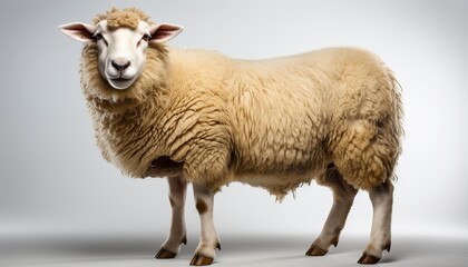 Fototapeta premium sheep in front of white