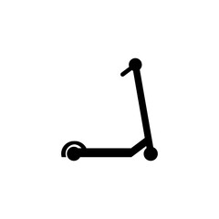 Scooter or otoped in silhouette flat icon style. Trendy vector illustration element of world car free day theme. Editable graphic resources for many purposes.