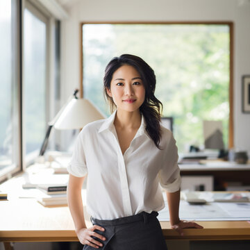 portrait of young asian businesswoman in the studio