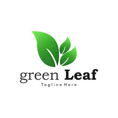 Naklejka premium Green Eco Element Leaf Symbol Logo Vector Representing Progress