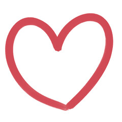 Hand Drawn Red Heart illustration And Decorative