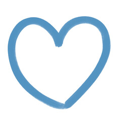 Hand Drawn Blue Heart illustration And Decorative
