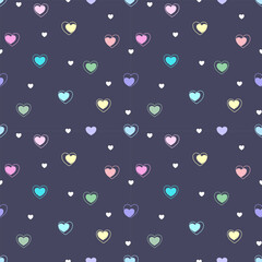 seamless pattern with hand drawn hearts.