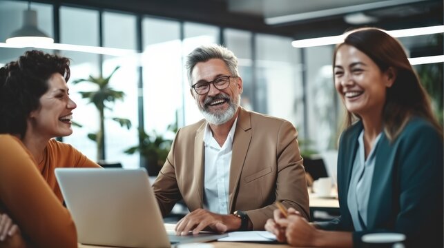 Marketing team and workflow at digital agency, Creative Group and research Meeting in office, Business and work together, Senior leader and brand strategy.
