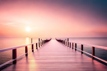 pier at sunset generated by AI