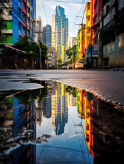 citiy skyline sunset