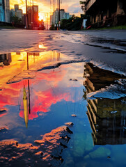 citiy skyline sunset