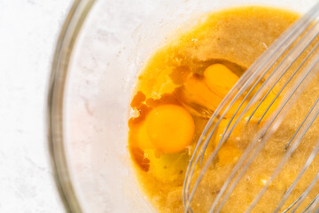 Banana cookies with chocolate drizzle