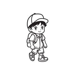 school boy hand drawn illustration vector