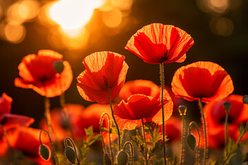Obraz premium Poppy field in the sun.