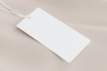 Label tag on top of the fabric