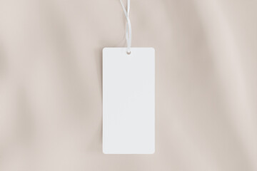 Label tag on top of the fabric