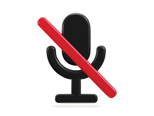 3d microphone mute icon no sound icon