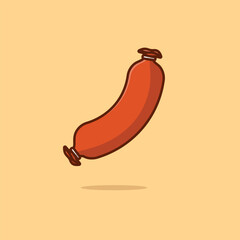 Sausage food floating simple cartoon vector illustration food concept icon isolated