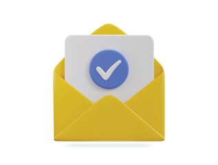  envelope on email verify 3d icon