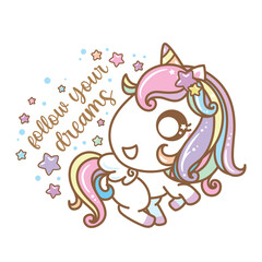 Unicorn, cartoon design, vector illustration